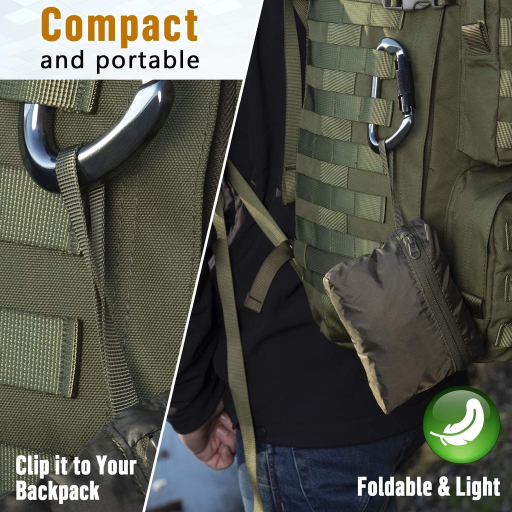 M-Tac Waterproof Backpack Rain Cover (S/20 L) with Buckle Strap & Pouch for Hiking, Camping, Travel