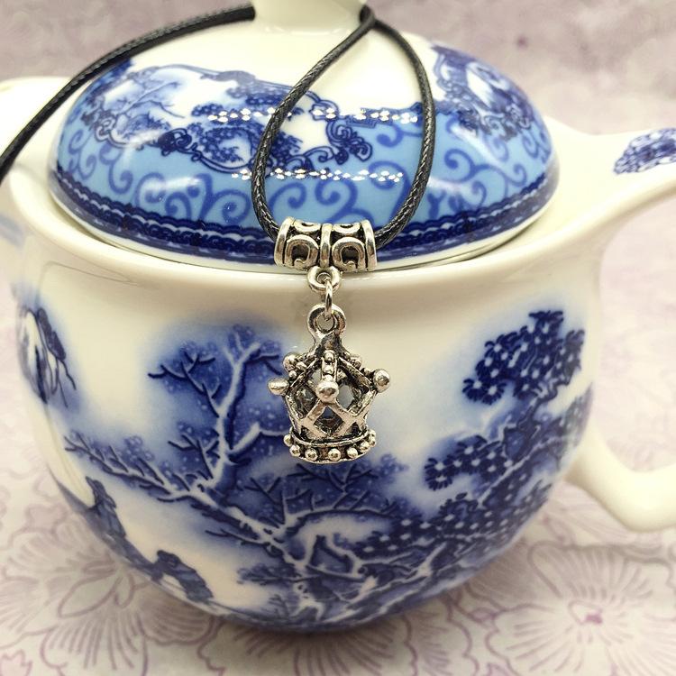 Fashion Necklace Accessories Bohemian Jewelry Miao Silver Sapphire Silver Flower Natural Chalcedony Short Clavicle Necklace