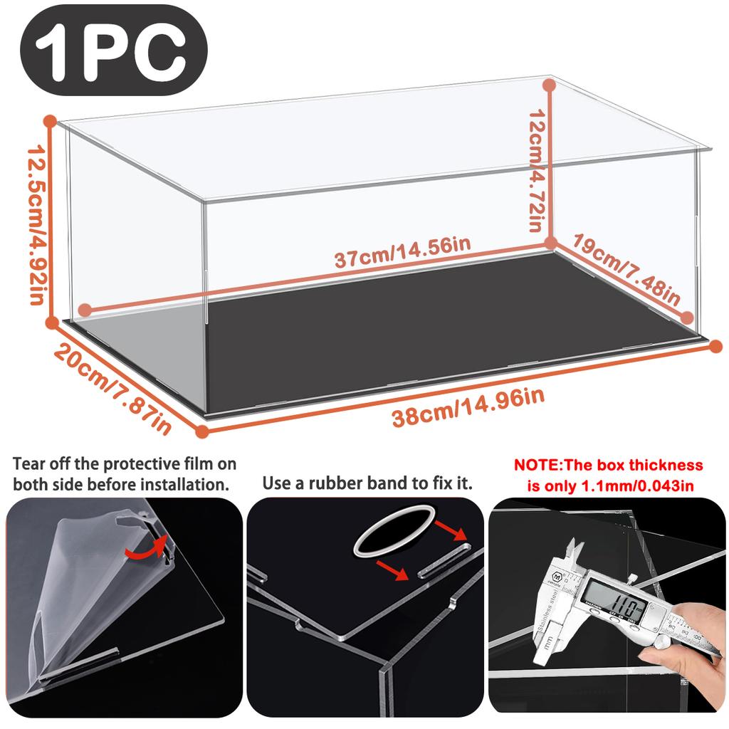 1:14 Scale Transparent Acrylic Display Box, Suitable for Protecting and Displaying Toy Cars, Model Building Blocks