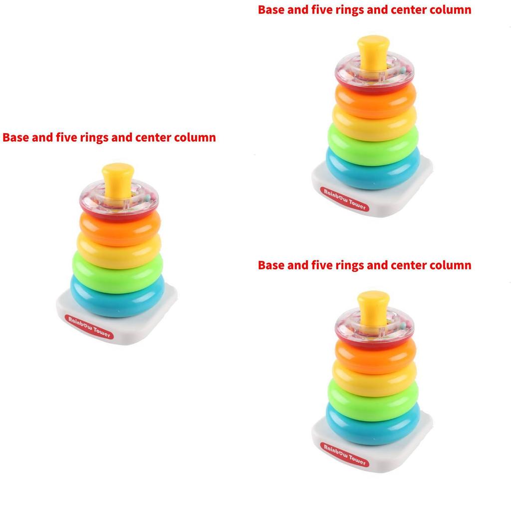 New Classic Baby Toy Set Ring Tower With Wobbly Function Stacking Fun Plastic/plastic 21.5*12.5*13.5