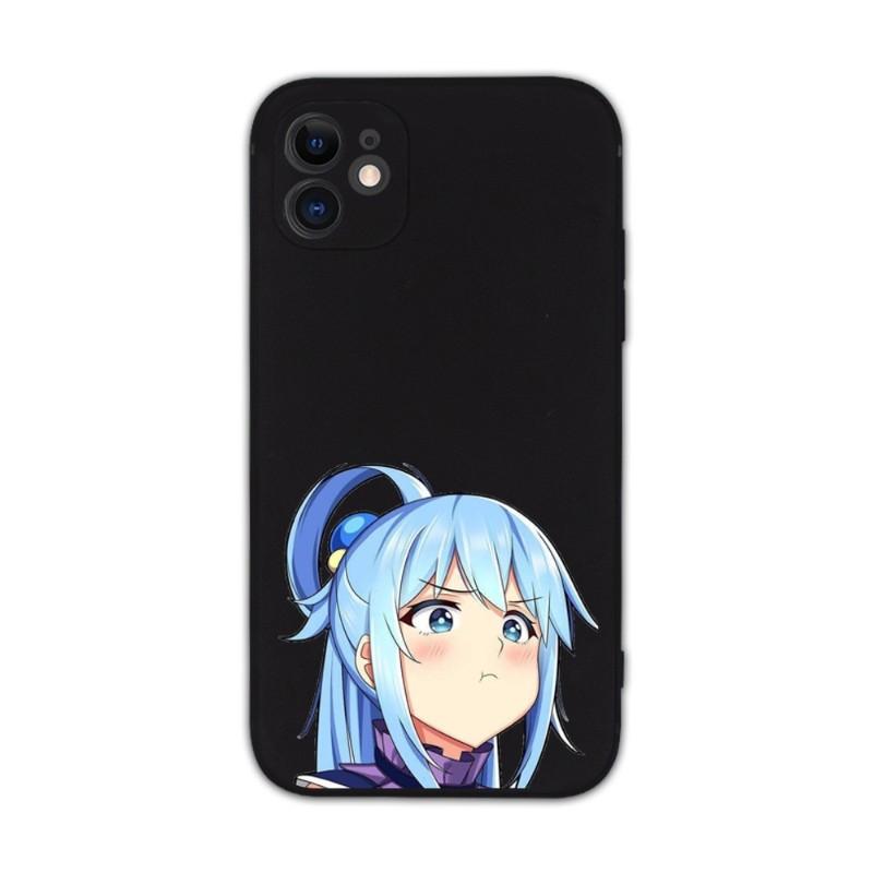 Urocze etui na telefon Konosuba Aqua dla iPhone 14 11 12 13 Pro Max X XR XSMax 6 6S 7 8 Plus SE 2022 Miękkie kwadratowe kolorowe etui na telefon