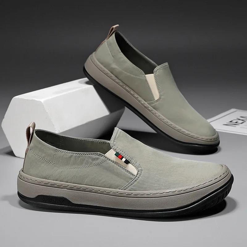 Men's Shoes Ice Silk Cloth Canvas Shoes for Men 2025 Breathable Casual Sneakers for Men Trend Slip On Student Zapatillas Tenis