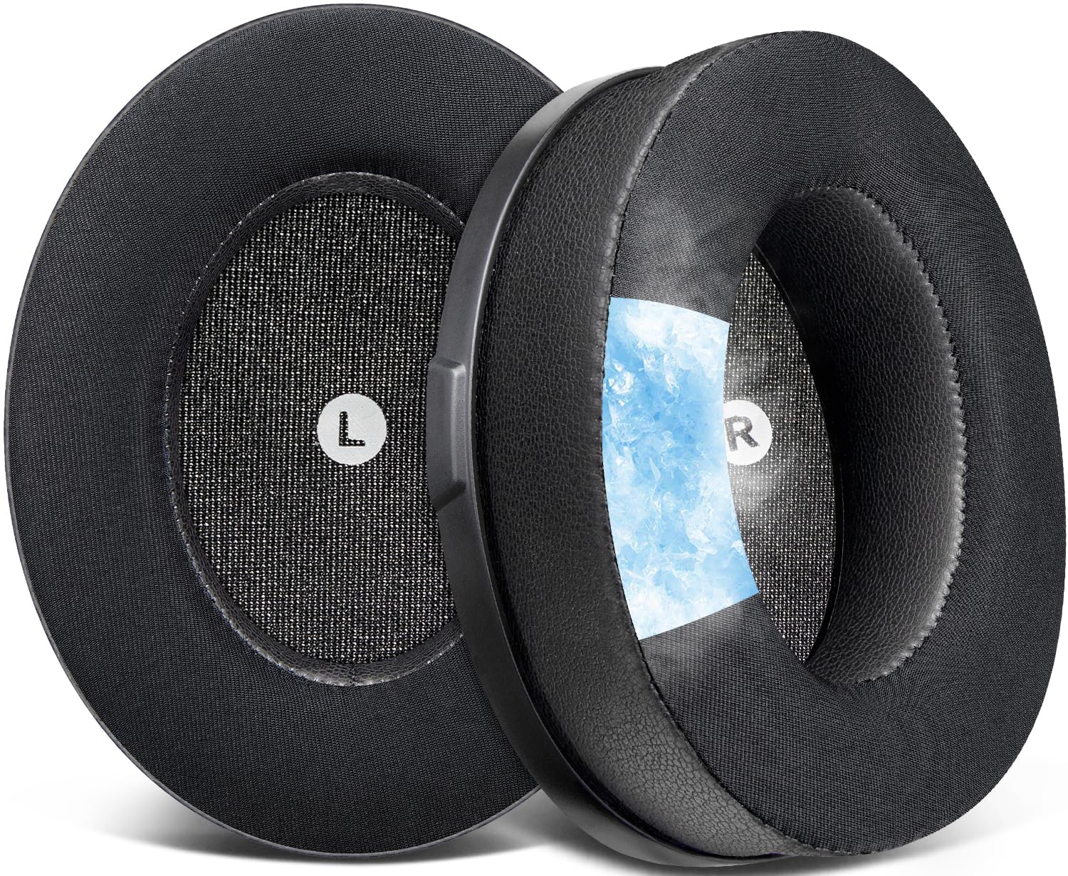 

SOULWIT Cooling Gel Ear Pads for Audeze Replacement Ear Cushions for HyperX Cloud Durable Ice Silk Fabric Earmuffs with Cooling Feel Black чёрный