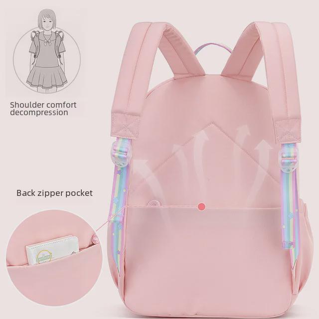 Sac à dos léger avec support dorsal pour filles en 1ère, 3ème et 6ème année