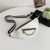 Street Trend Shoulder Bag Simple Striped Strap Chest Bag Chain Zipper Waist Bags Lightweight Wide Shoulder Strap Crossbody Bag