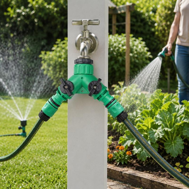 1PC Live Connection Three-way with Switch Valve Shunt Water Separator Garden Irrigation Washing Machine Faucet Plastic Adapter