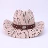 American bull head western style dick cowboy hat fashion high sense belt decorative top hat men's and women's jazz hat