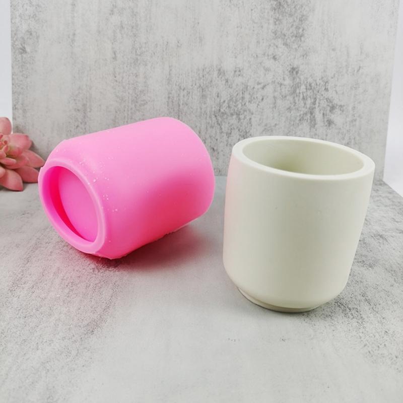 Cylinder Planter Silicone Mold Plaster Flower Pot Mold DIY Candle Cup Resin Mold Flower Vase Epoxy Resin  Casting Mold
