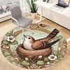 1pc Nestling Art Nouveau Office Round Area Rug, Indoor Mat Suitable For Office, Under Office Chairs Bedroom Living Room Home Decor, Room Deco