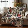 English Chintz Floral Ultra Soft Sherpa Fleece Blanket Fluffy Warm Halloween Cozy Throw for Sofa Couch Bedroom Gift All Season