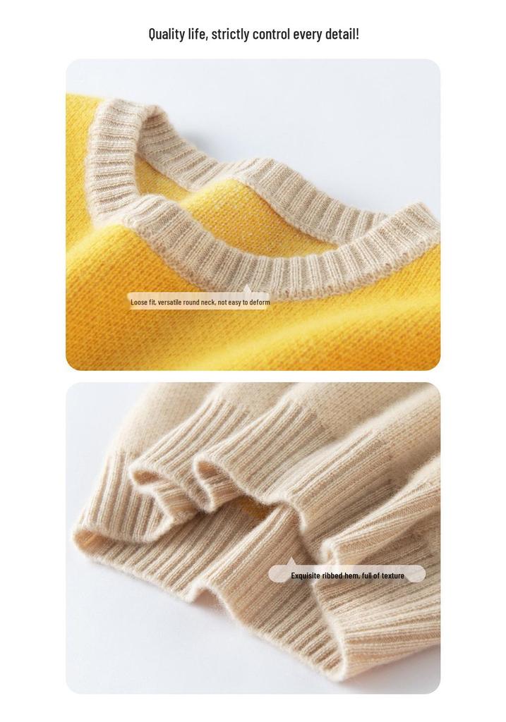 Women's Simple Fair Isle Snowflake Cashmere Sweater - Autumn/Winter Knitwear Pullover