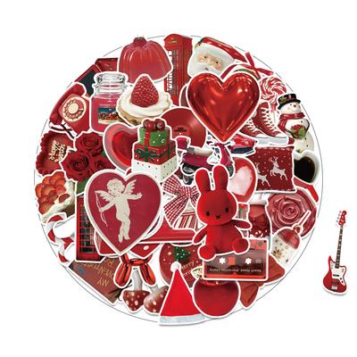 50 Cute Style Red INS Graffiti Stickers Mobile Suitcase Waterproof Decorative Stickers Children's Stickers
