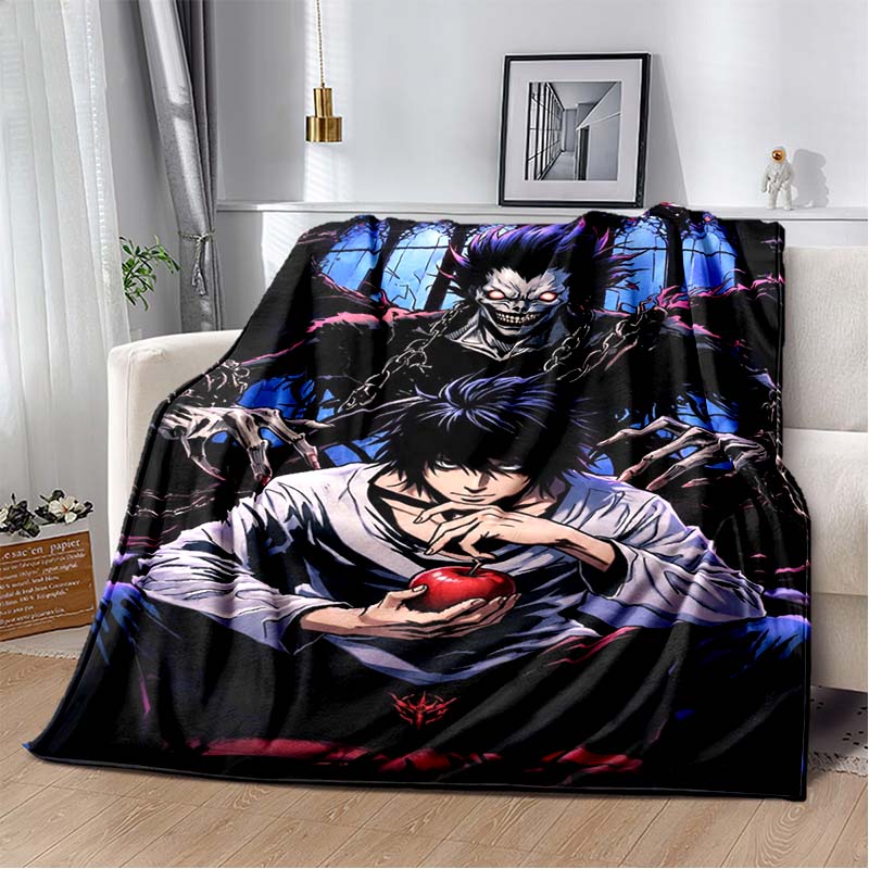 Death Notes Anime Manga Print Flannel Blanket Ultra Soft Warm Throw For Bedroom Living Room Indoor Home Decor Holiday Gift