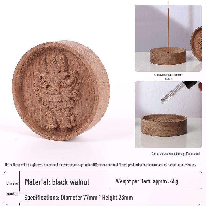 Solid Wood Aroma Diffuser & Incense Tray Ornament for Home & Bedroom