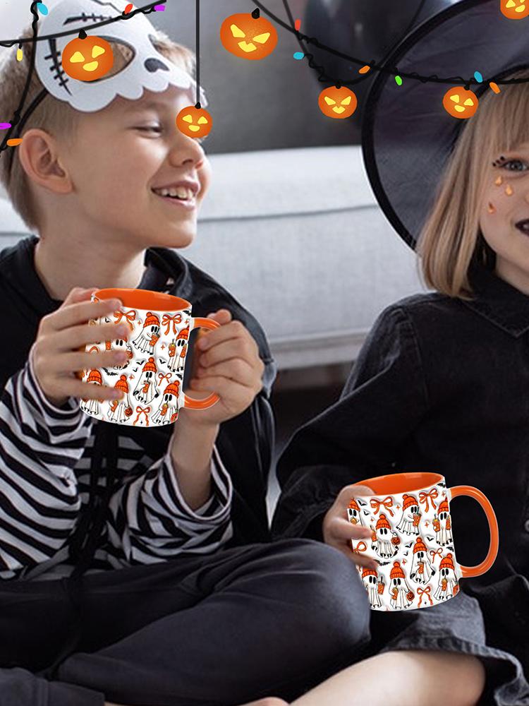 Halloween Ghost Mug Halloween Ghost Ceramic Mug 3D Coffee Mug Beer Cups Halloween Decorative Gift For Coffee Lovers single attribute