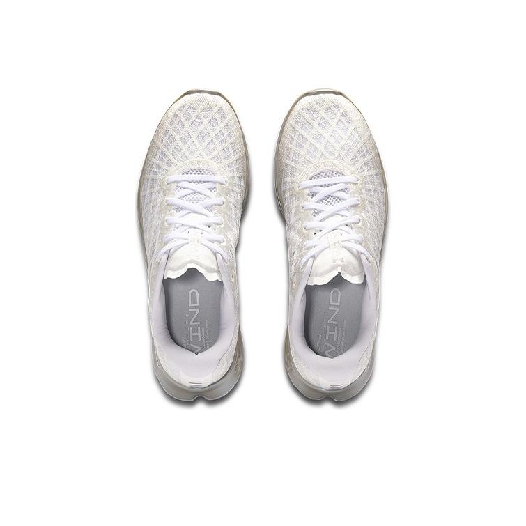 Under Armour Flow Velociti Wind Bequemes Gewebe Niedriger Schaft Trainings Laufschuhe Herren Sneaker Weiß 3025204-101