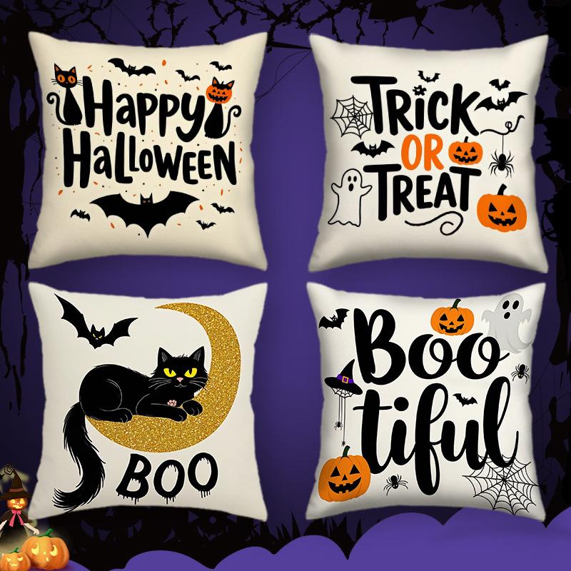 New Festive Decoration Family Party Sofa Pillowcase Pumpkin Ghost Cushion Pillowcase Halloween Decorations