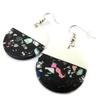 Les Trésors De Lily [N6305] - Boucles Créateur 'Kilimanjaro' blanc noir multicolore