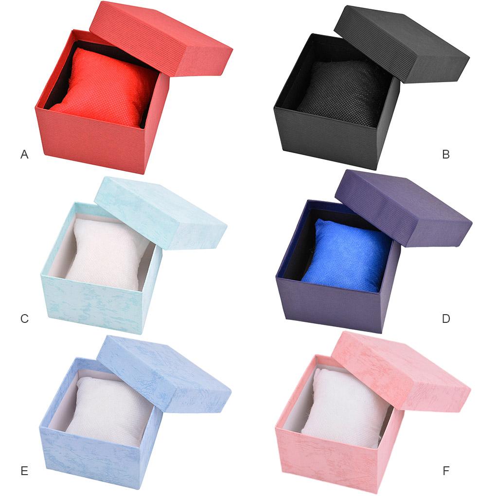Geschenkbox Tragbares Uhrenaufbewahrungsetui Karton Schmuckverpackung Organizer Behälter mit Weichem Polster