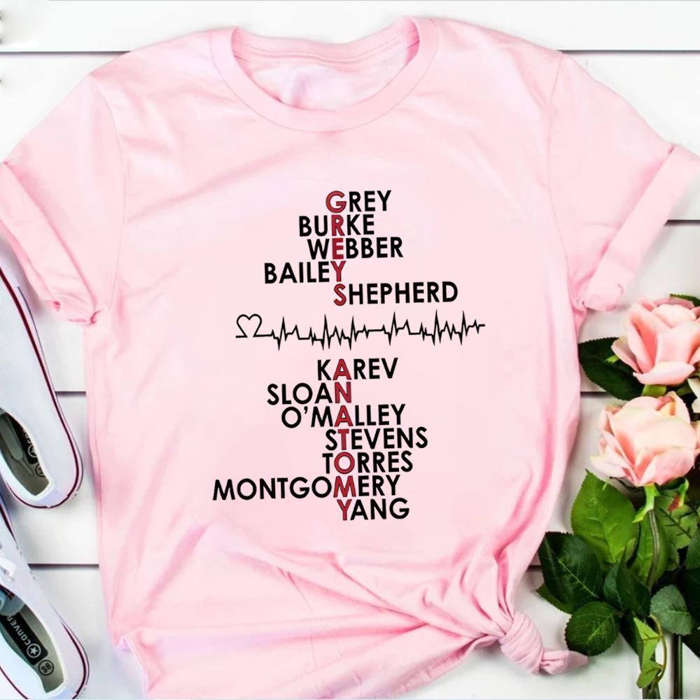 

Grey s Anatomy Cast Crew T-shirt Grey Yang Karev Stevens O Malley Shirt Grey s Anatomy Shirts Nurse Tee Unisex Short Sleeves Top 4XL