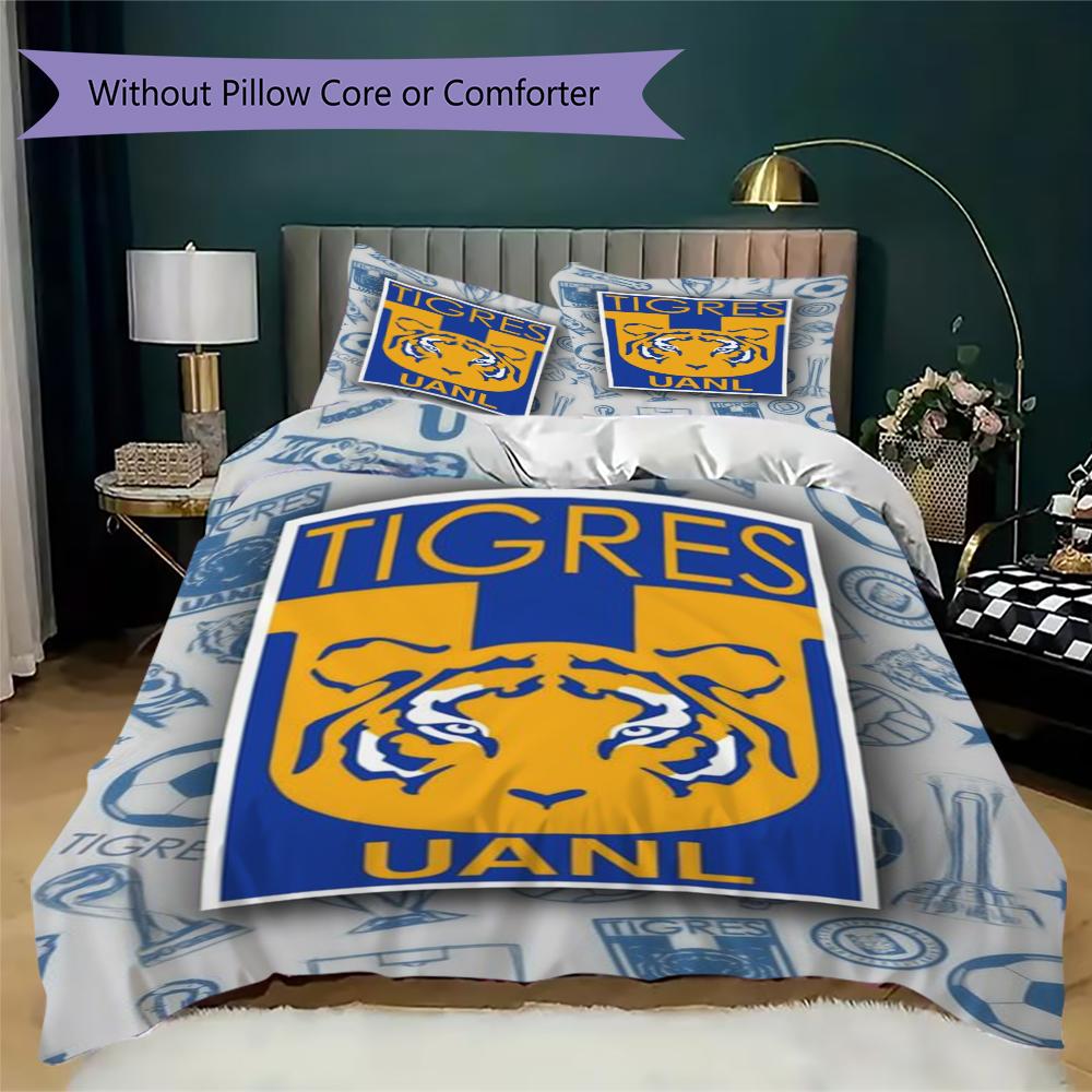 Tigres UANL Pattern Bedding uilt Set uilt Cover Pillowcase Home Decoration Birthday Gift (1 * duvet cover + 2 * pillowcase without core)219