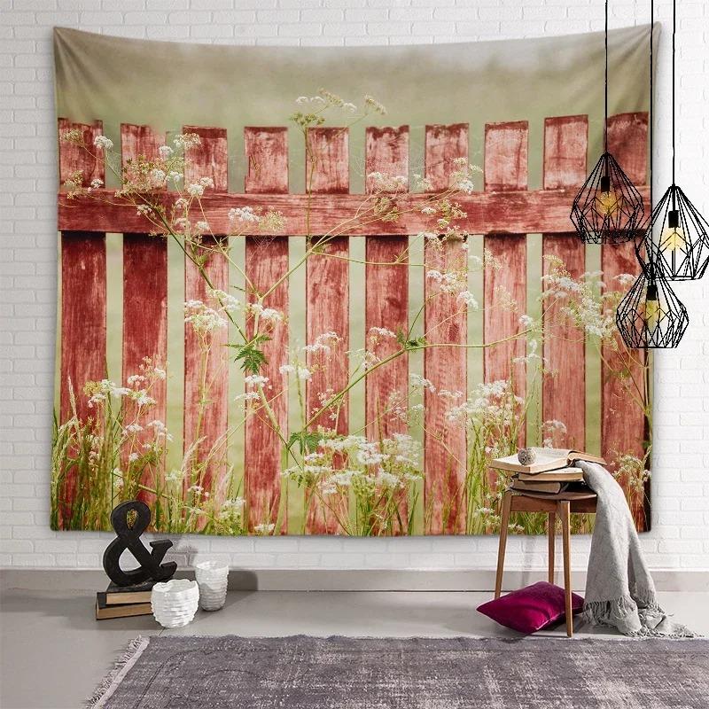 Sunset Flower Field Landscape Wall Decor Tapestry Home Living Room Tapestry
