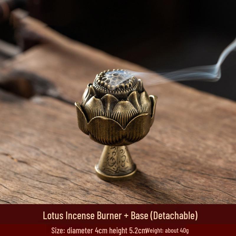 Auspicious Cloud Mini Copper Incense Burner for Indoor Aromatherapy