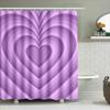 Purple Heart Shower Curtain Modern Bathroom Decor With Swirls Stripes Pattern In Lavender Pink Shades For Bathtub Or Standup Sho