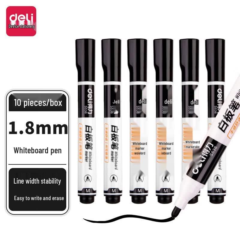 Deli S536 Water-based Erasable Whiteboard Marker Set