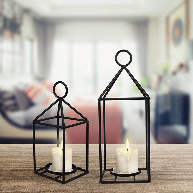 Železná umělecká klec Design Ambient Řemesla Ozdoby Svícen Dekorativní Jednobarevný Zahradní Nádvoří Svícen Unikátní Dekorace