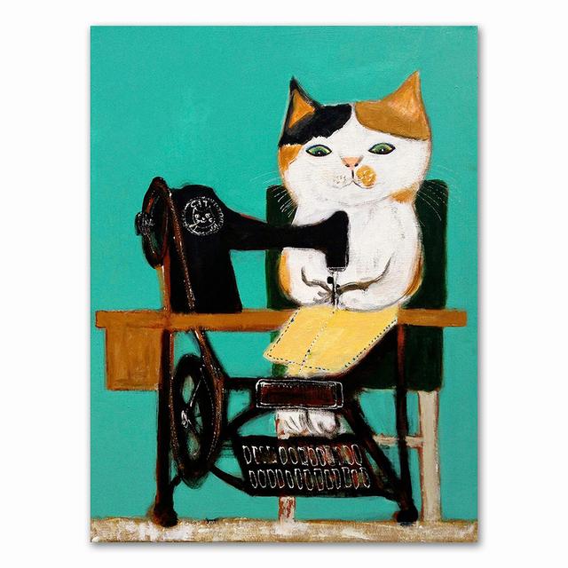 Cartoon Cat Posters And Prints Canvas Oil Painting Wall Art Pictures For Living Room Kid's Bedroom Nursery Cuadros Home Decor No Frame