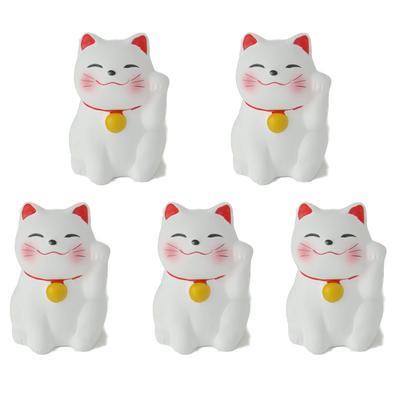 Omikuji Lucky Cat Hand Beckoning Set of 5 Pieces White White Fortune Fortune Fortune Fortune Thousands of Visitors Lucky Fortune Lucky Charm Ornament
