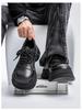 Men's Black Leather Height-Increasing Derby Shoes - 2025 Autumn/Winter Collection, British Style with Thick Sole