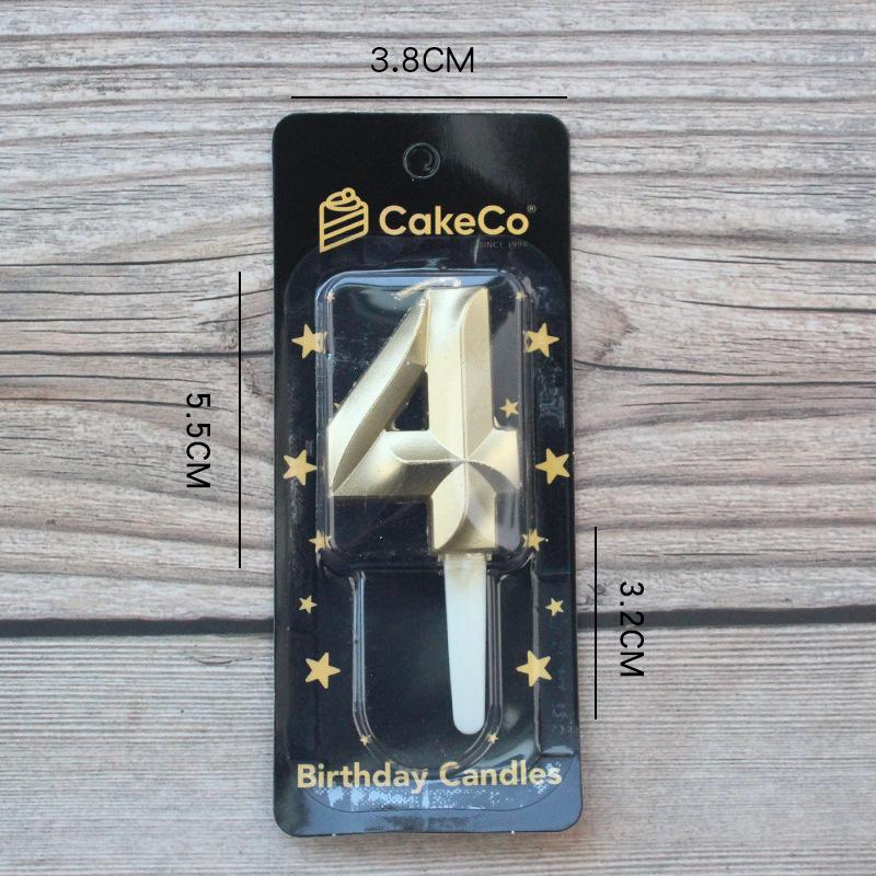 New Creative Birthday Cake Party Birthday Decoration Three-dimensional Golden Diamond Large Number Candle