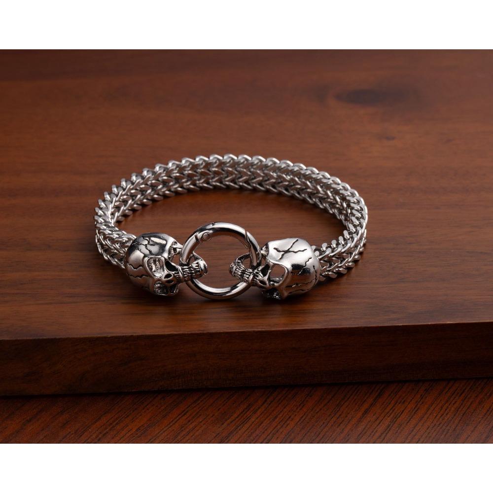 European and American Cross-border Popular Men's Bracelets, Retro Punk Style, Stainless Steel Snake Head, Beast Head, Skull, and Jewelry Do Not Fade.