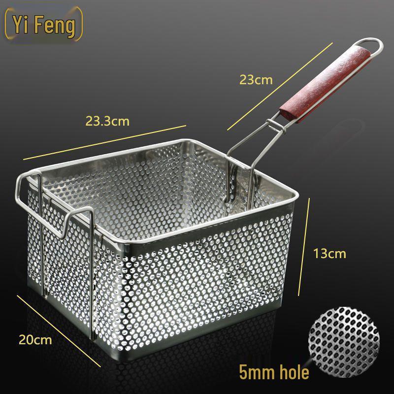 304 Stainless Steel Frying Basket for Electric Fryer - Oil Control, Thickened Design for Frying Skewers and French Fries
