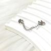 Women's Stainless Steel & Titanium Star Heart Butterfly Double Ear Chain Earrings