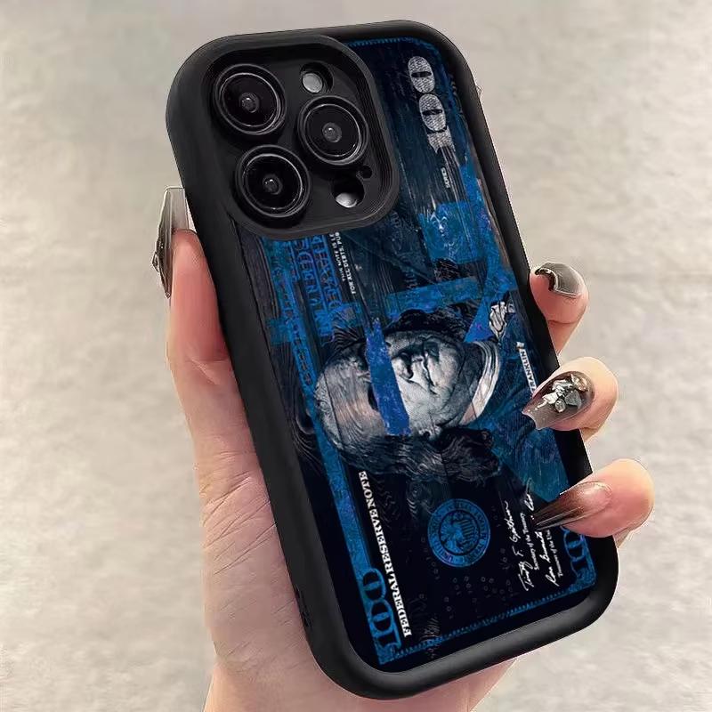 Black Dollar Banknote Design Phone Case For IPhone 17 17Air 16 15 14 Plus 13 12 11 Pro Max Case Cover Funda Bumber Coque