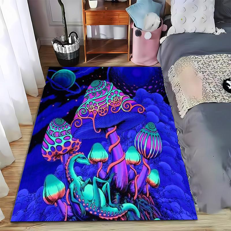 

Mystical Colorful Mushroom and Lizard Design Rug for Everyone s Space * Suitable for use as an anti-slip game mat for living room and bedroom sofas 40x60cm( 15x23in )