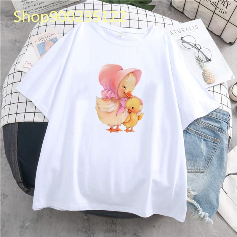 Cute Bear T-Shirt Women Print Cartoon Animal Clothes Female Tops Tee Casual Women Vintage Shirts Summer Aesthetic T-Shirt Femme