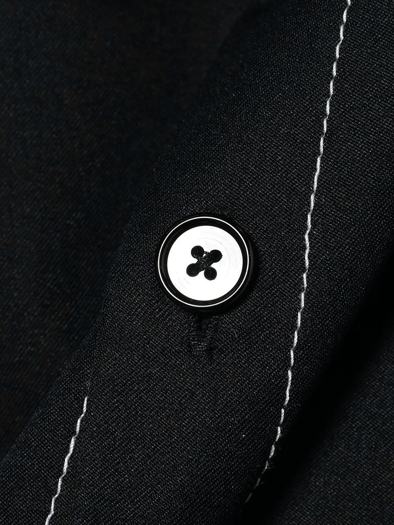 Beams Men's Stitched Easy Shirt, Black, Size Small, 11011560277