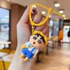 Crayon Shinchan Figure Toys Keychain Cute Cartoon PVC Doll Colorful Strap Bag Decor Backpack Ornament Party Favor Gifts for Girl