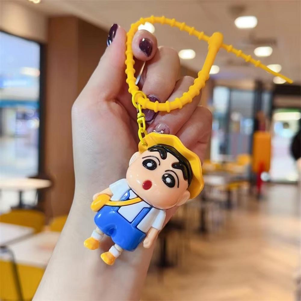 Crayon Shinchan Figure Toys Keychain Cute Cartoon PVC Doll Colorful Strap Bag Decor Backpack Ornament Party Favor Gifts for Girl