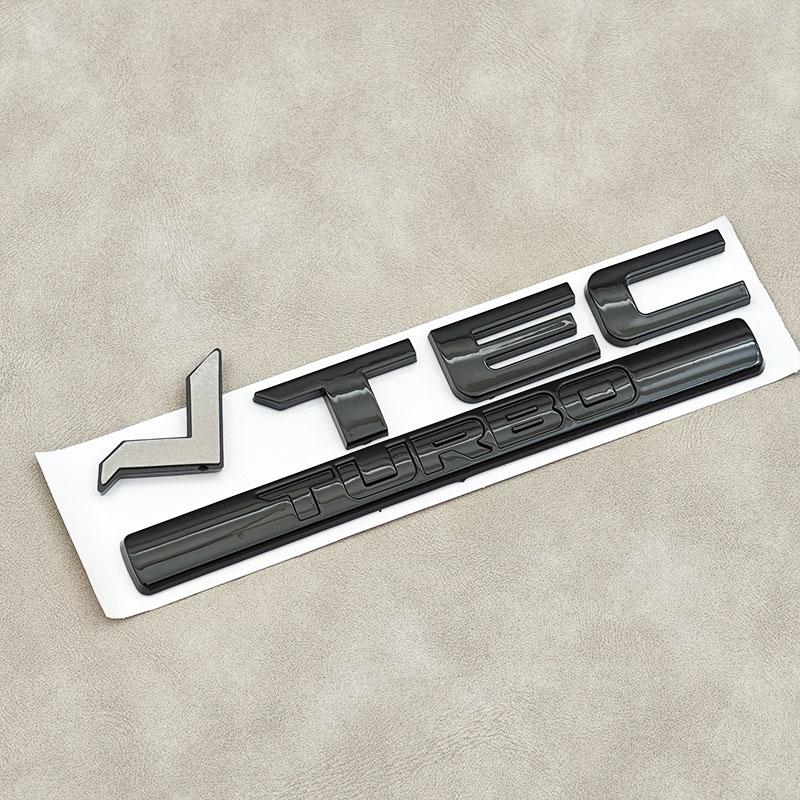 3D ABS Chrome Black Logo VTEC TURBO Car Rear Trunk Sticker Emblem Decal Badge for Honda Civic Accord CRV Auto Accessories