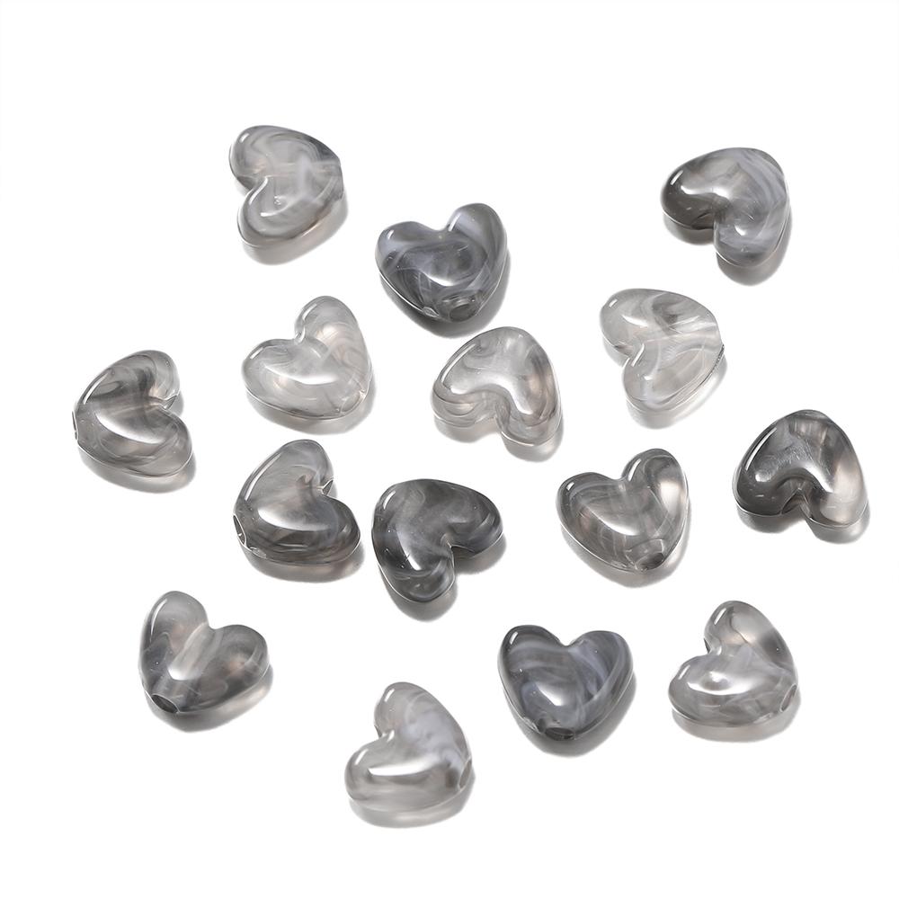 50pcs/Lot 8mm Acrylic Heart Bead Imitation Stone Loose Spacer Beads for DIY Bracelet Necklace Jewelry Making Accessories