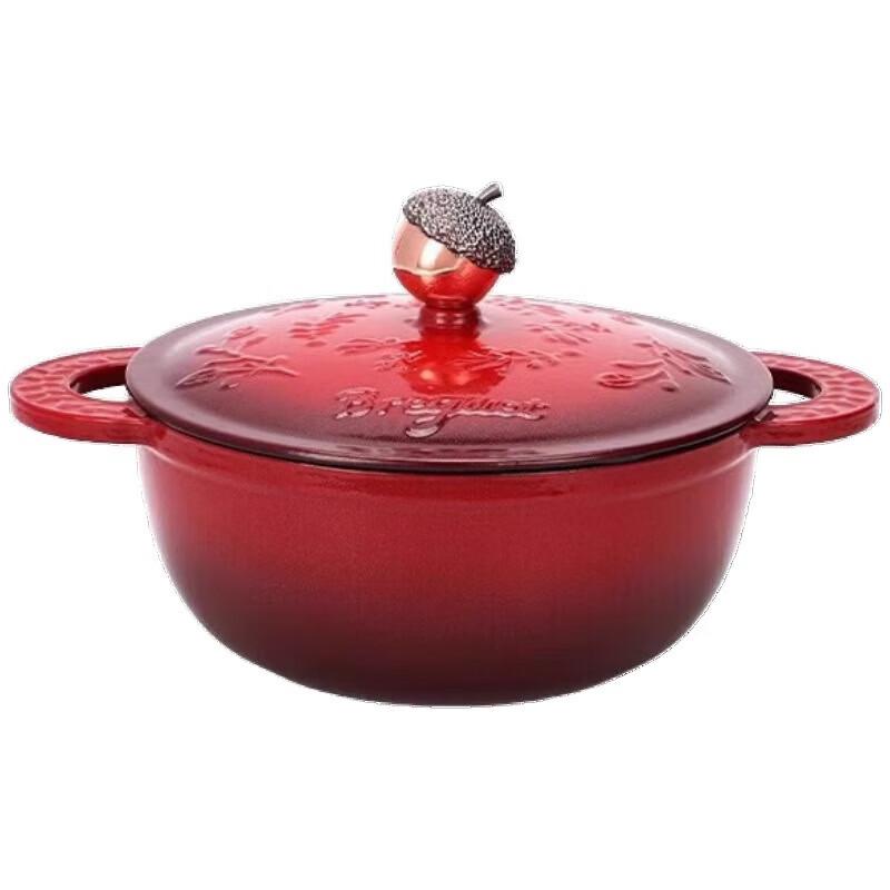 Lucky Pinecone Series 24CM Classic Red Enamel Pot Set