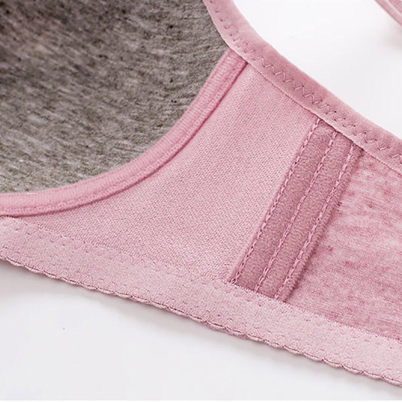 Comfortable Cotton Printed No Steel Rings Gathering Adjustable Anti-sagging Women's Lingerie Bra