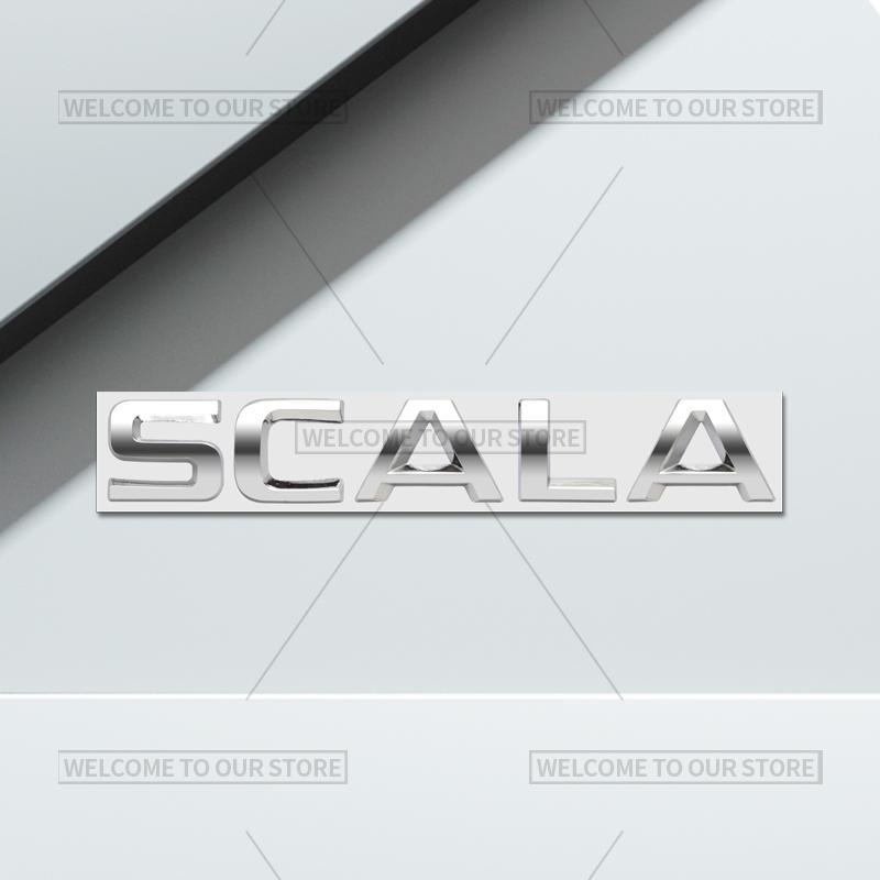 3D SCALA Car Styling For Scala Letter Emblem Sport Line VRS Monte Carlo Badge Metal Stickers Rear Trunk Decals Auto Accessories