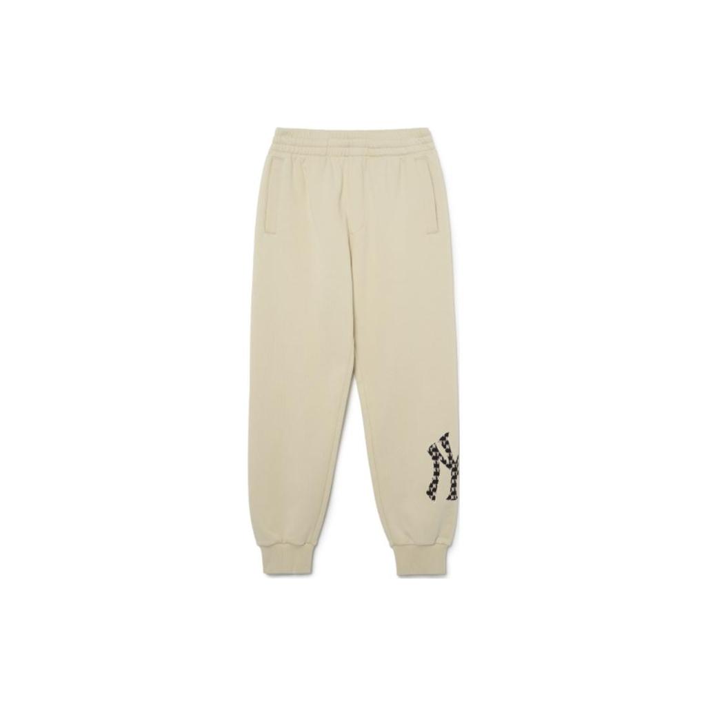 New MLB Knitted Sweatpants Unisex Ivory White 3APTM0831-50NBL