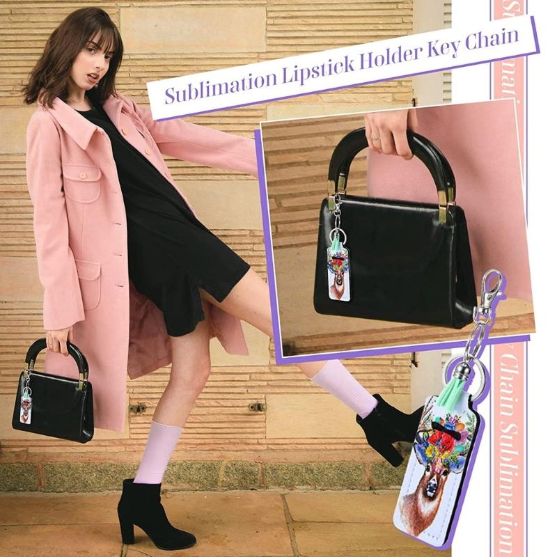 72Pcs Keychains Set Includes 24Pcs Lobster Clasp 24Pcs White Lip Holder Keychains With Keyrings 24Pcs Tassel Pendants